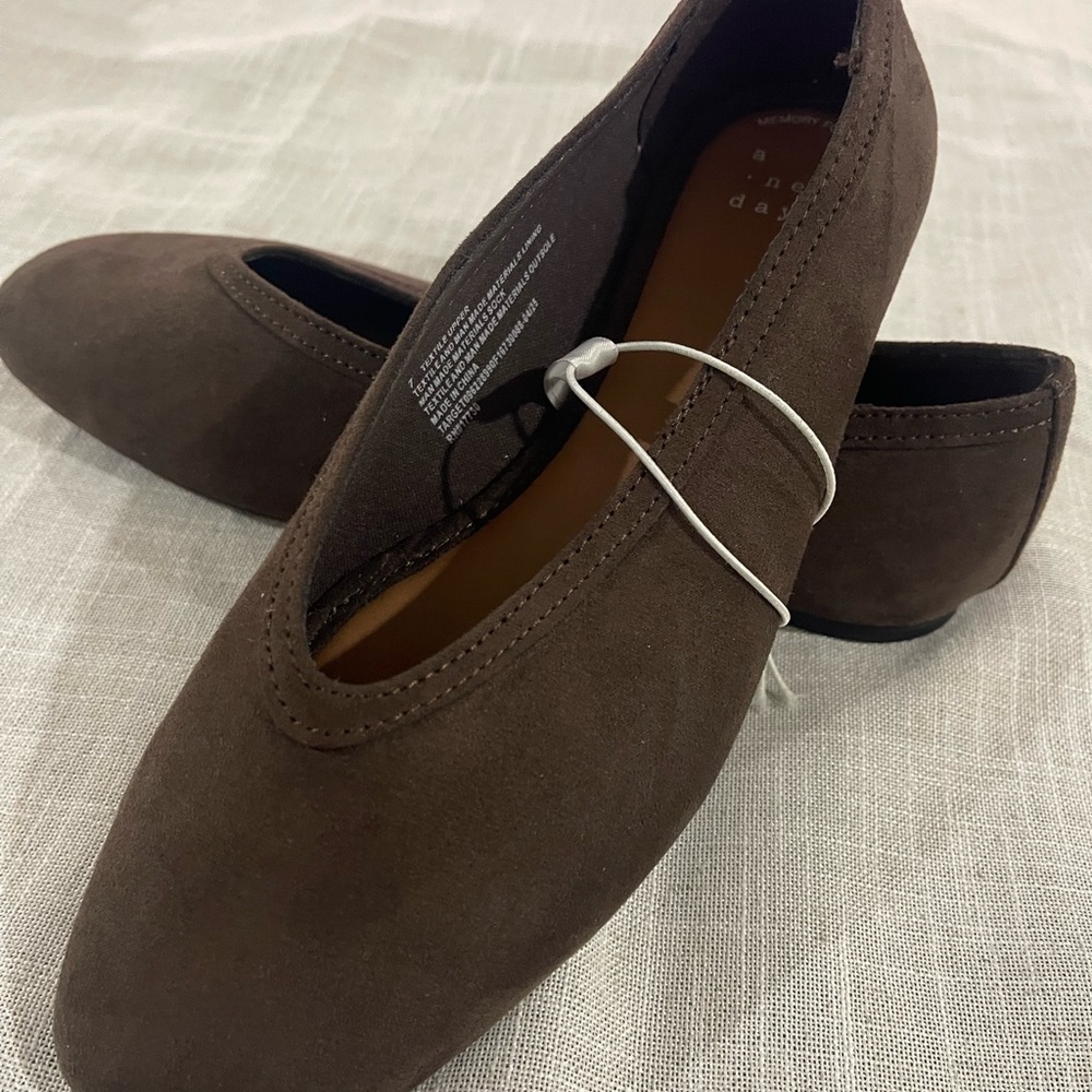 A new day brown sammie ballet flats with memory foam insole